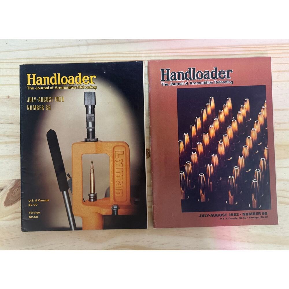 Lot of 2 Vintage Handloader Magazines 1980s Ammunition Guns Advertisment